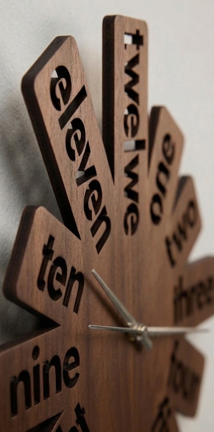 Modern design wooden wall clock