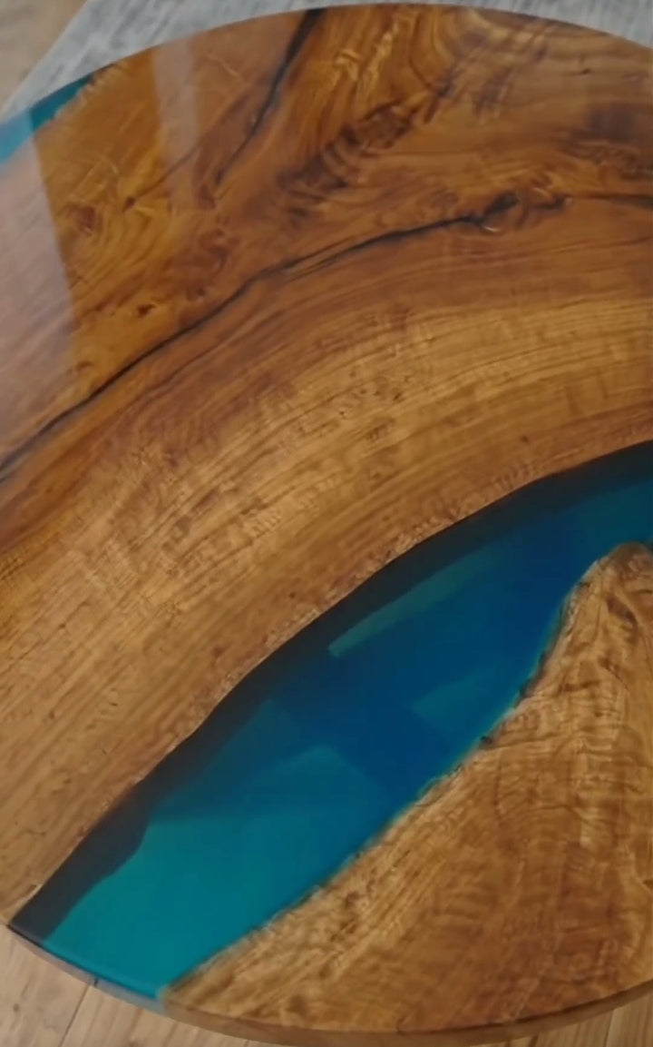 Epoxy resin round center table