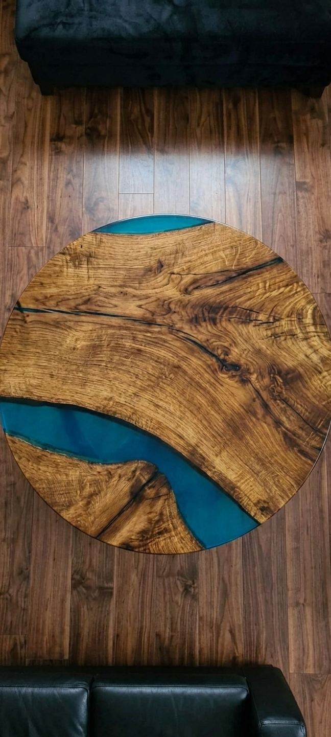Epoxy resin round center table
