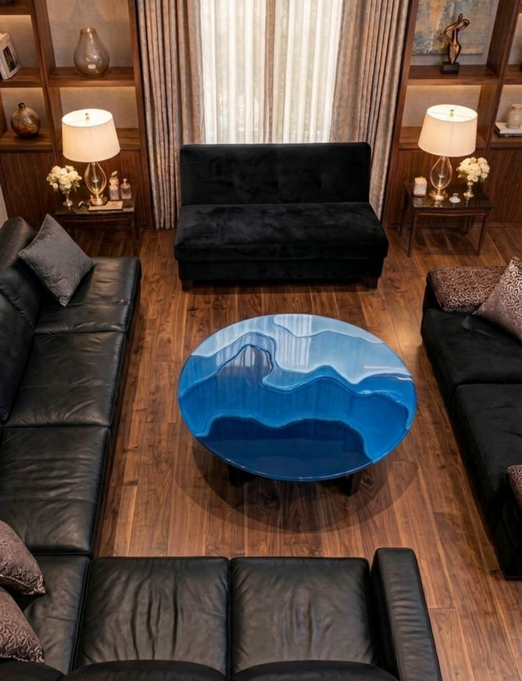Round center table epoxy coated