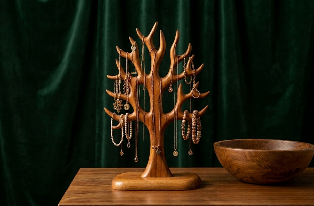 Wooden tree jwellery stand