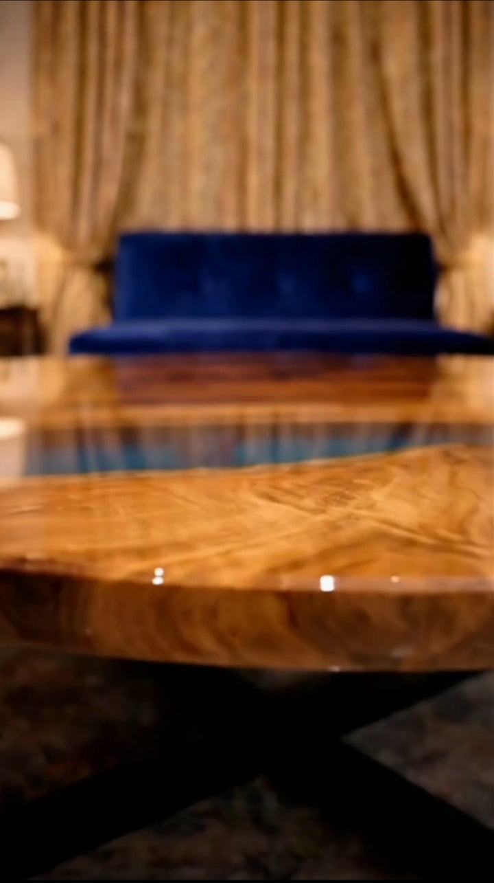 Epoxy resin round center table