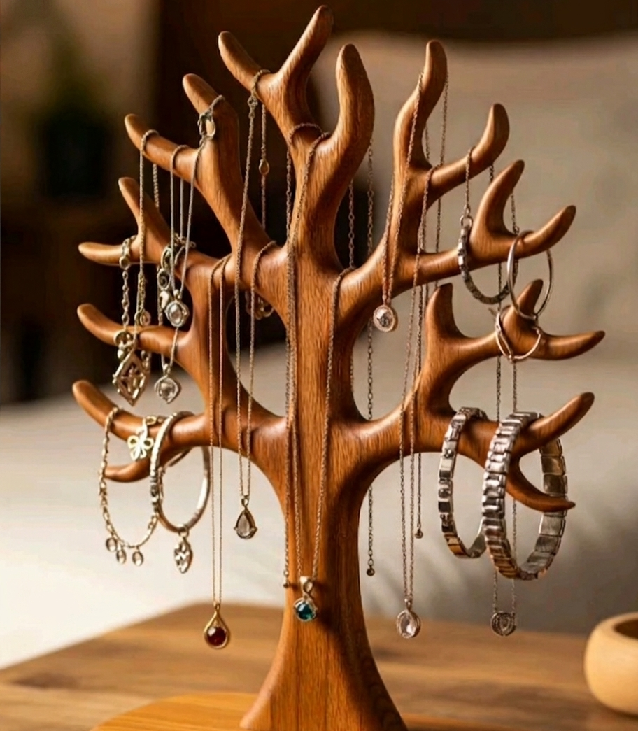 Wooden tree jwellery stand