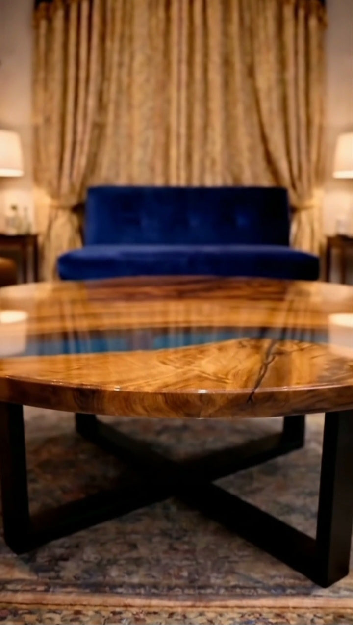 Epoxy resin round center table