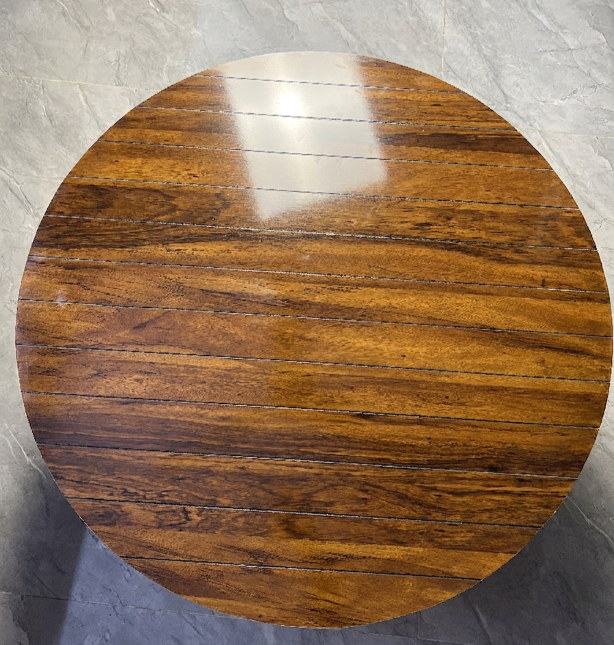 Round center table planked top